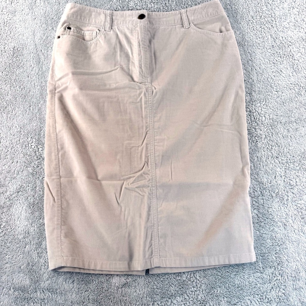 Boden Corduroy Skirt Women Size 6 Tan Beige Knee Length Pencil Straight